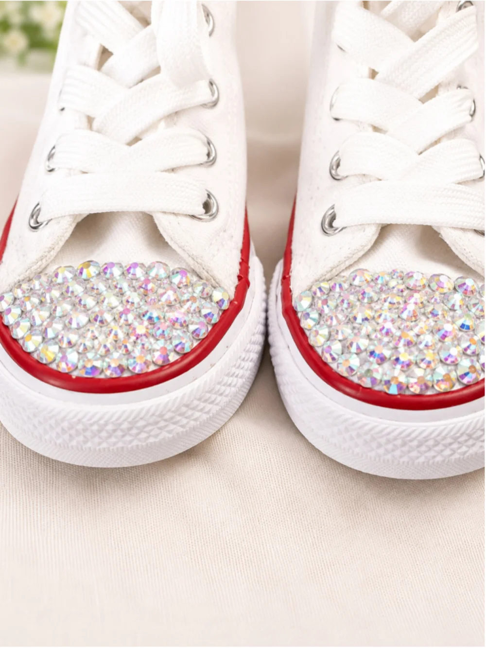 Kids Custom Bedazzled Converse Chuck Taylor All Star High-Top Sneakers – Size 5